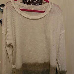 POL White and Gray Ombre Sweater